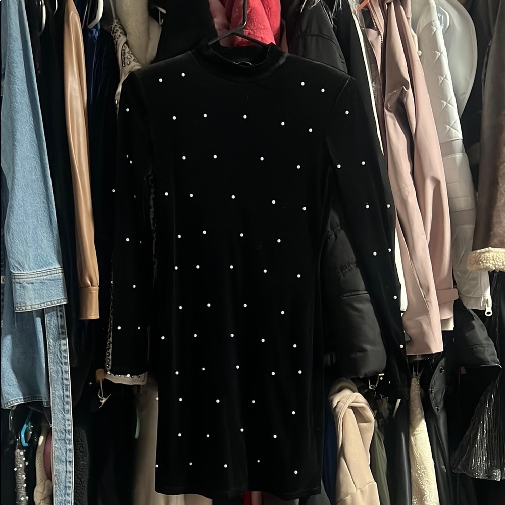 Black Dress with White Studs